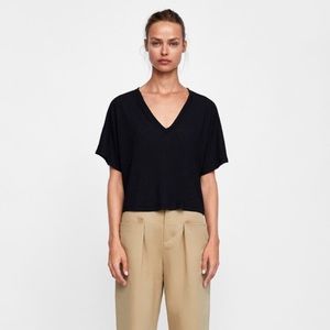 Zara Textured Cropped top